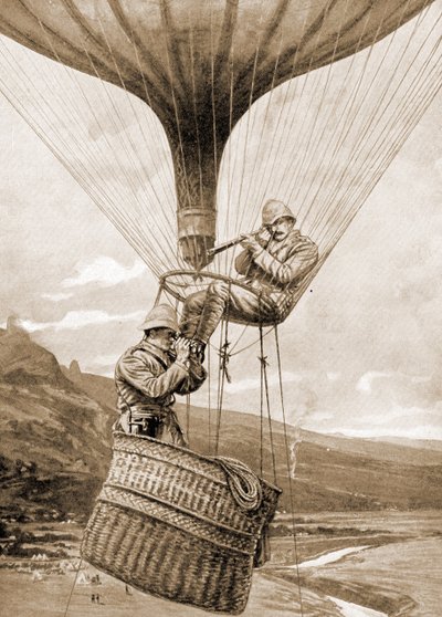 Directing the advance on Potgieters Drift from the balloon, Colenso, Natal, South Africa by Unknown